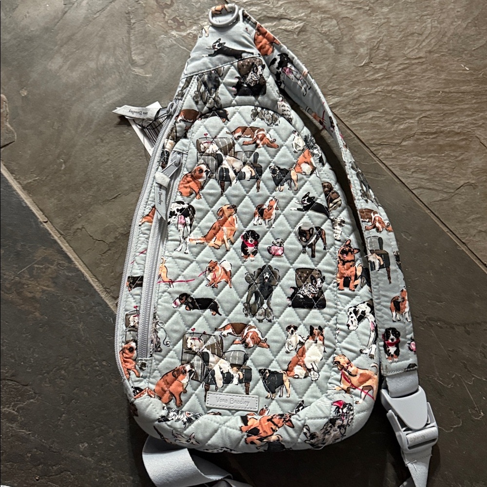 Vera Bradley Quilted Sling Backpack Dog Show NWT